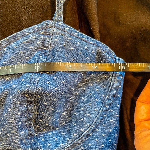 Free People SZ S Polka Dot Denim Baby Doll Dress! - Picture 6 of 9